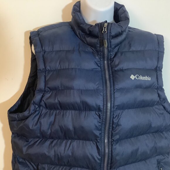 Columbia Puffer Vest Navy Medium Vest Unisex - Picture 2 of 7